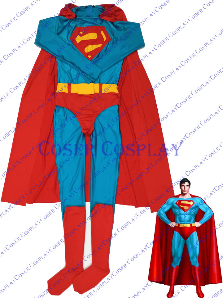 2019 New Superman Cosplay Costume With Cape For Halloween 0421